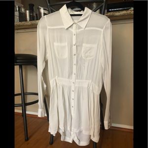White Long Sleeve Romper Size Small!